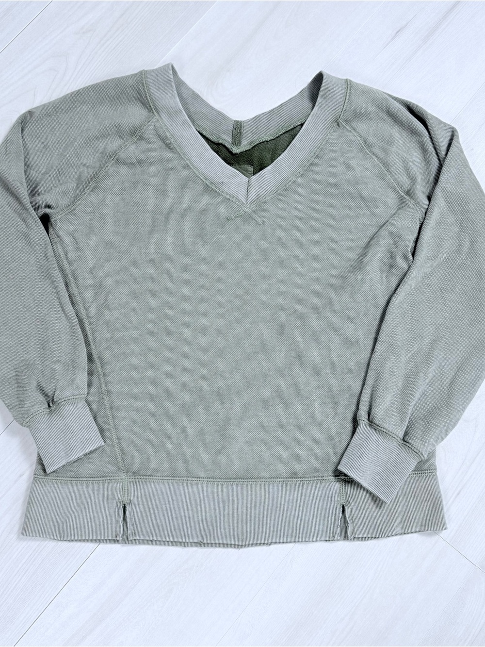 aerie Sage Green V-Neck Sweatshirt